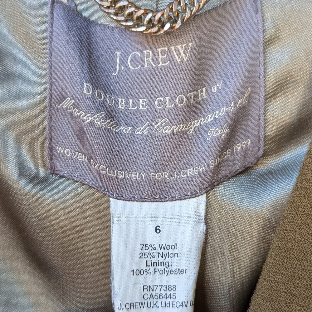 J. Crew Double Cloth Wool Jacket in Olive Brown Size 6 - Picture 6 of 11